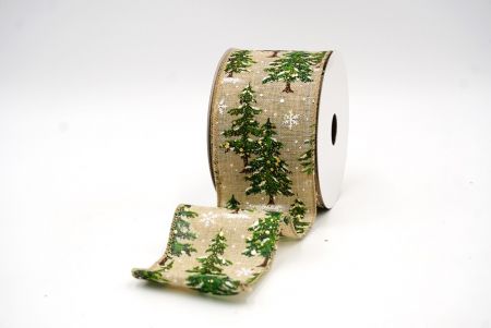 Cinta alámbrica con diseño de árbol de Navidad marrón claro_KF8011GC-13-183