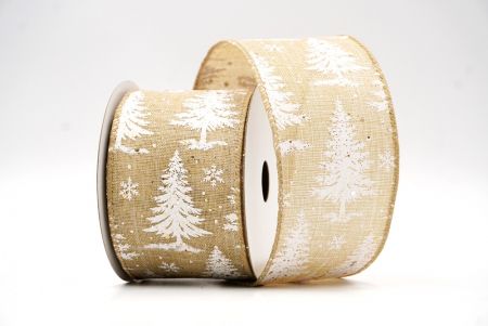 Кремово-белый дизайн проволочной ленты для новогодней елки_KF8013GC-13-183