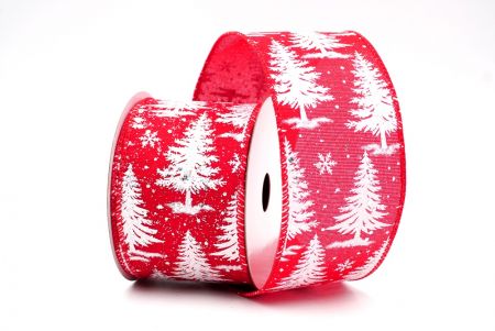Красно-белый дизайн проволочной ленты для новогодней елки_KF8013GC-7-7