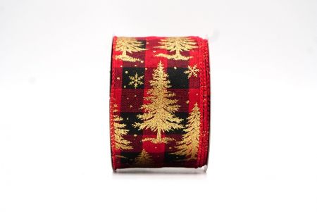 تصميم شجرة عيد الميلاد بشريط سلكي تارتان / ذهبي_KF8017GC-7-7