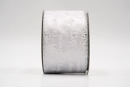 Ruban métallisé Blanc_Glitter Joyeux Noël_KF8030G-1