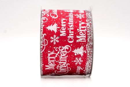 Nastro con filo di Natale Merry Christmas in Glitter Rosso_KF8030G-7