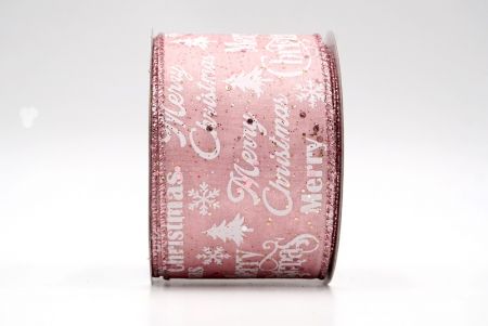شريط سلكي مزين باللمعان الوردي لعيد الميلاد - KF8032GM-5