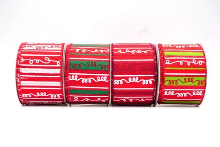 Christmas Stripes Design Wired Ribbon