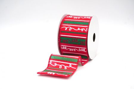 Rubrum/Viride Christmas Stripes Design Wired Ribbon_KF8034GC-3-7