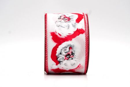 Ruban métallisé avec motif du Père Noël en rouge et blanc_KF8035GC-1-7