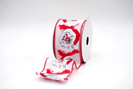 Cinta con cableado de diseño de Santa Claus en rojo/blanco_KF8035GC-1-7