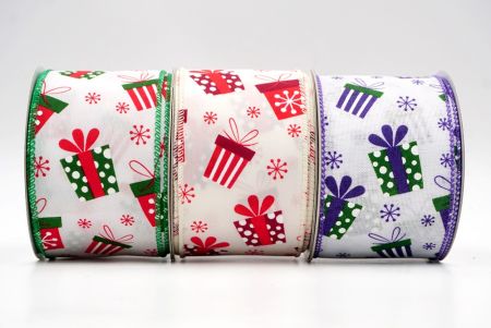 Weihnachtsgeschenkbox und Schneeflocken mit Drahtband