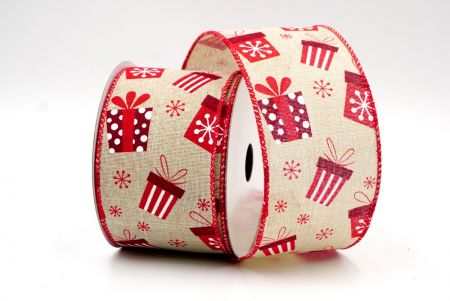 Хакі стрічка з проволокою для різдвяної подарункової коробки та сніжинок_KF8043GC-13-7