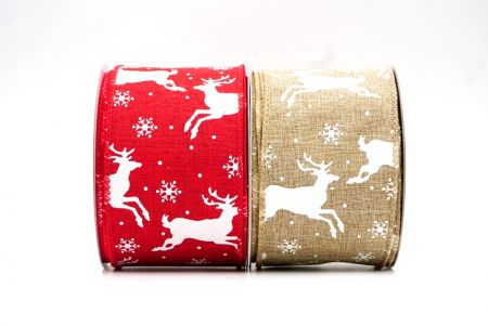 Christmas Reindeer Design Wired Ribbon