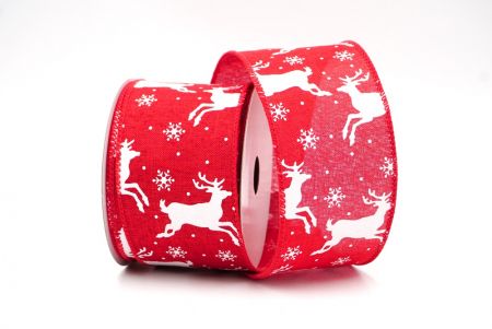 Cinta con cable de diseño de renos navideños rojos_KF8046GC-7-7
