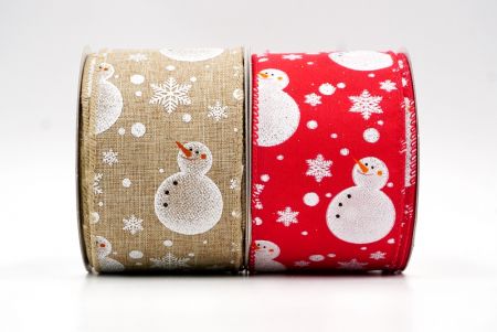 Christmas Snowman Wired Ribbon
