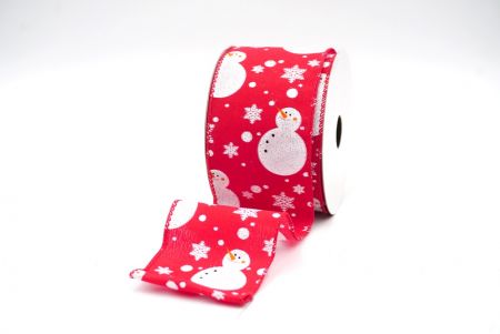 Red Christmas Snowman Wired Ribbon_KF8052GC-7-7