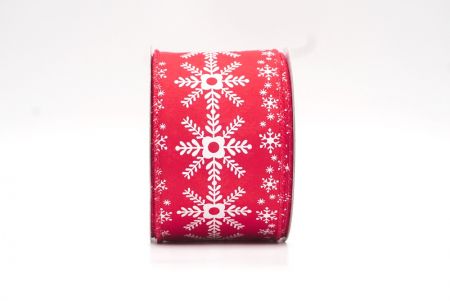 Red Flos SnowFlakes Wired Ribbon_KF8054GC-7-7