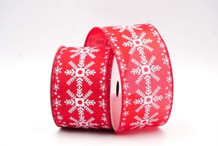 Red/Gitter Flos SnowFlakes Wired Ribbon_KF8056GC-7-7