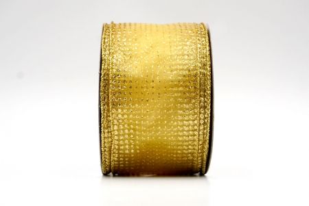 Gold Sheer_Sparkling Dots Wired Ribbon_KF8072G-13