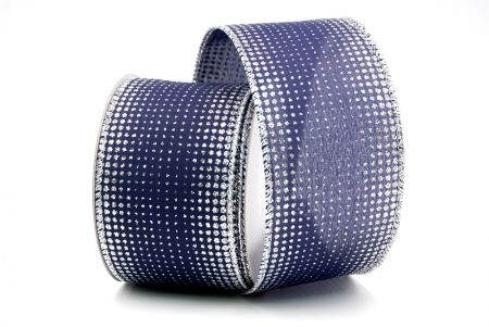 Navy Blue_Sparkling Dots Wired Ribbon_KF8074G-4