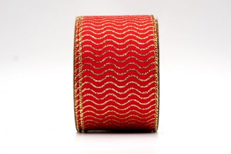 Red_Glitter Wave Wired Ribbon_KF8075G-7