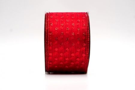 Красная прозрачная лента с блестками и дизайном в виде точек_KF8078GR-7
