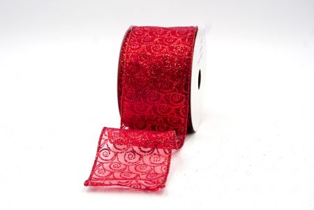 Ruban filaire à motifs tourbillons étincelants - Rouge/Transparent_KF8087GR-7