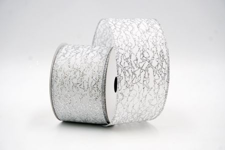 White Frizzy Glitter Wired Ribbon_KF8089G-1