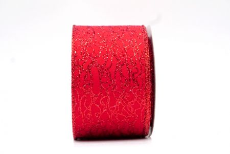 Red Frizzy Glitter Wired Ribbon_KF8089GR-7