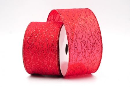 Red Frizzy Glitter Wired Ribbon_KF8089GR-7
