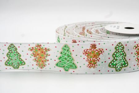 Λευκό Χριστουγεννιάτικο Δέντρο και Φώτα Σχεδιασμός Κορδέλας_KF8096GC-1-1