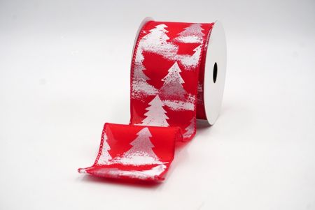 Red/Silver Winter Christmas Tree Ribbon_KF8098GC-7-7