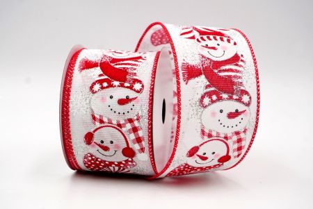 White_Snowman in Red Attire Wired ribbon_KF8109GC-1-7