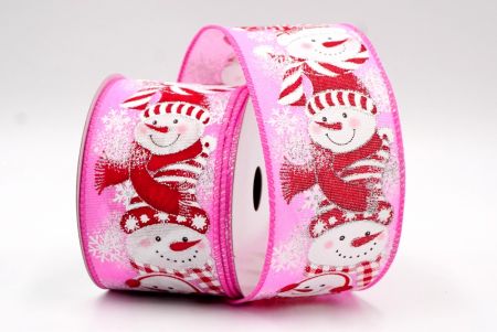 Hot Pink_Snowman in Red Attire Wired ribbon_KF8111GC-5-218