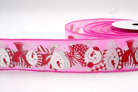 Hot Pink_Snowman in Red Attire Wired ribbon_KF8111GC-5-218