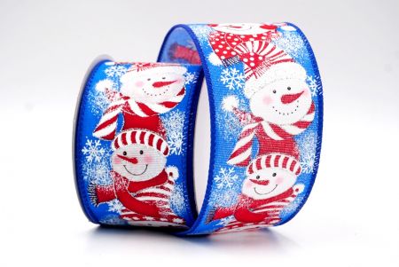Blue_Snowman in Red Attire Wired ribbon_KF8111GC-55-151