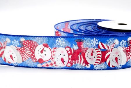Blue_Snowman in Red Attire Wired ribbon_KF8111GC-55-151