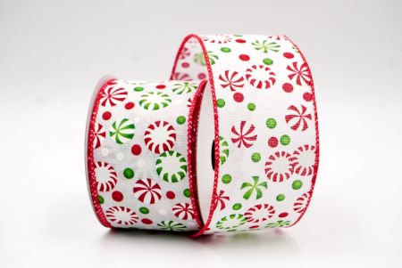 Ruban filaire pour bonbons de Noël blanc rouge_KF8117GC-1-7