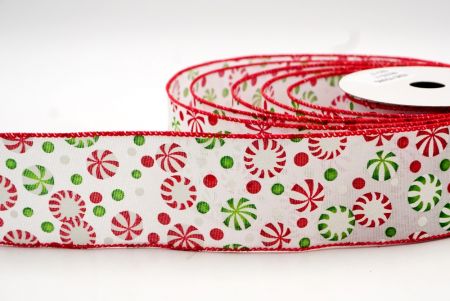 White Red Wired Christmas Candy Treats Wired Ribbon_KF8117GC-1-7