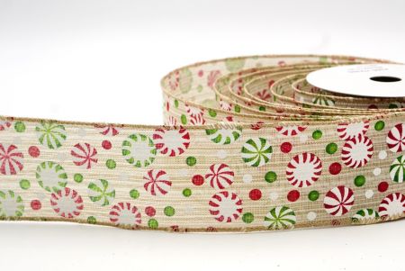 Lux Brown / Green Nativitatis Candy Tractat Wired Ribbon_KF8119GC-13-183