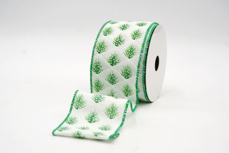 Cinta alámbrica de diseño de siempreverde blanco/verde_KF8123GC-1-49