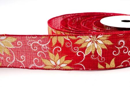 Red_Gold Poinsettia Wired Ribbon_KF8127GC-7-169