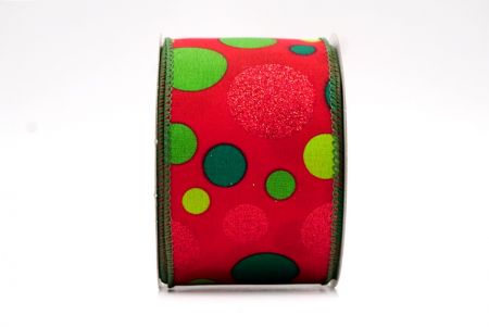 Red/Green_Polka Dots Wired Ribbon_KF8132GC-7-127