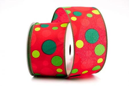 Red/Green_Polka Dots Wired Ribbon_KF8136GC-7-127