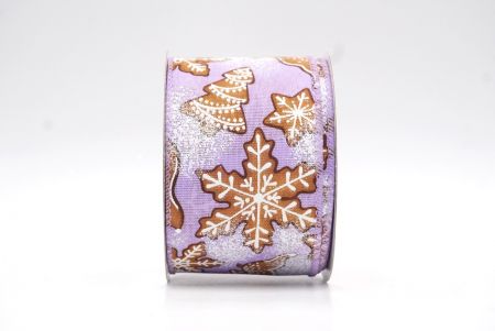Ruban câblé de Noël en pain d'épices violet/tissage uni_KF8141GC-11-11