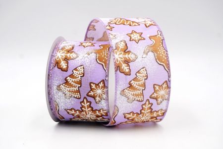 Фіолетова/Простий плетіння стрічка з дрібним принтом пряжі зимового краю імбирного пряника_KF8141GC-11-11