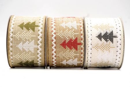 Лента с дизайном сосны для вышивки крестиком