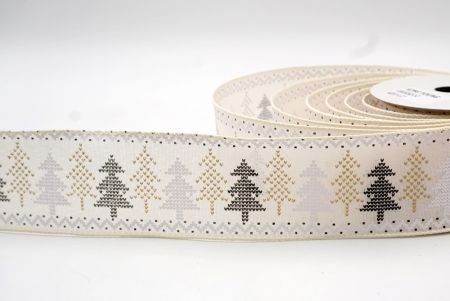 Cream_Cross-Stitch Pine Tree Design Ribbon_KF8152GC-2-2