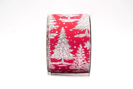 Red & Silver Winter Christmas Tree Ribbon_KF8155G-7