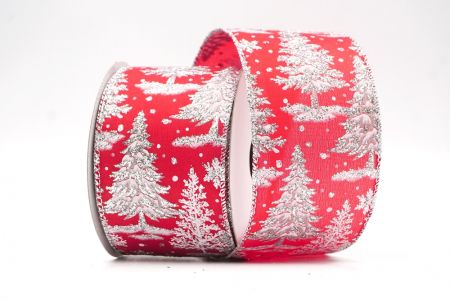 Красная и серебряная зимняя лента для рождественской елки_KF8155G-7