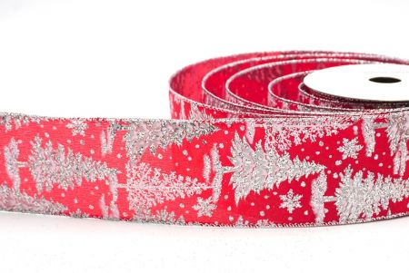 Червона та срібна зимова стрічка для різдвяної ялинки_KF8155G-7