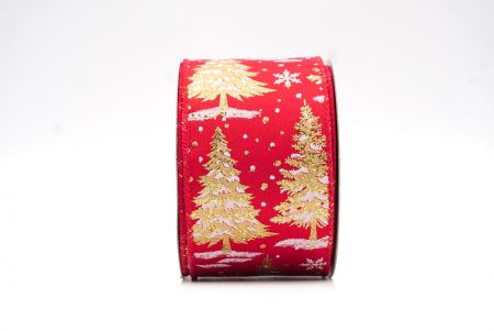 Nastro per albero di Natale invernale rosso e oro_KF8156GC-7-7