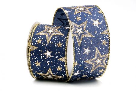 Cinta de diseño de estrellas azul marino_KF8164G-4